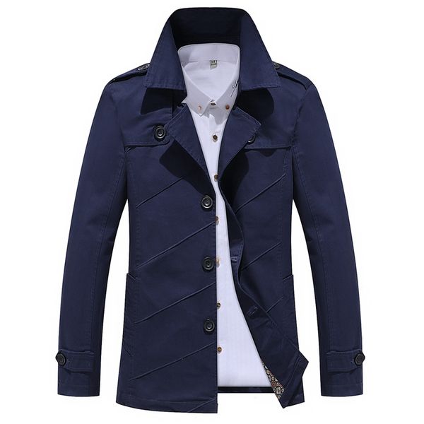 

2019 fashionable autumn pure color casual trench coat/male quality pure cotton long man jackets senior men's top, Tan;black