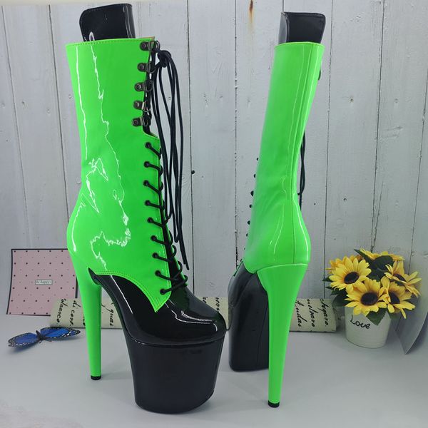 

leecabe mixed color upper color 20cm/8inch women's platform sandals party high heels shoes pole dance bootie, Black