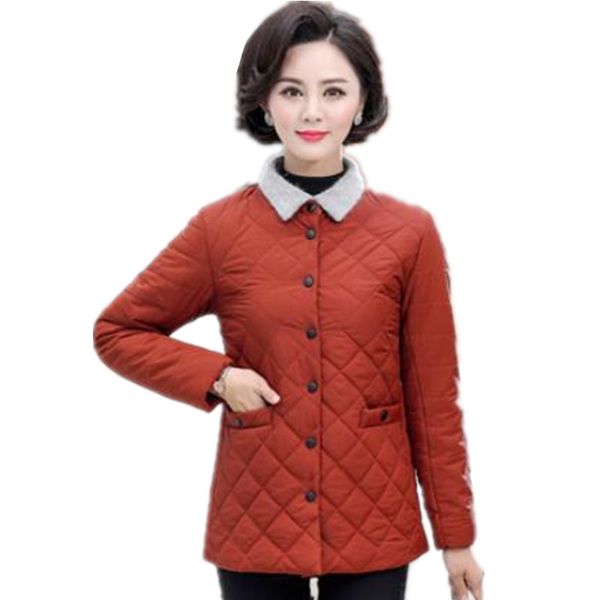 

winter large size 4xl 5xl slim women cotton-padded jacket middle-aged casual short warm jackets 2018 autumn parker coat as888, Black