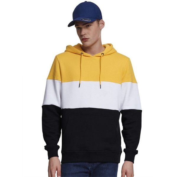 

mens tricolor patchwork hoodies 2020 autumn winter new casual man hooded sweatershirt harajuku oversized hoodie male sudadera, Black