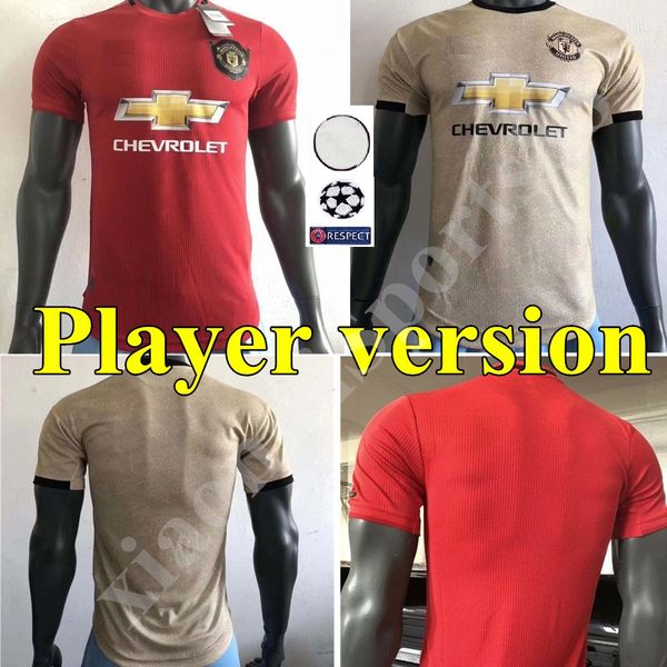 

thailand player version maguire rashford 19 20 manchester soccer jerseys utd 2019 2020 james football kit martial united shirt, Black;yellow