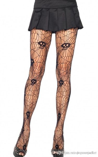 

womens designer sock new black skeleton pantyhose mesh socks fashion sports halloween crotch cotton socks, Black;white