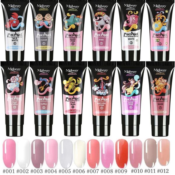 

15ml builder crystal uv gel quick gel for building nails tip finger extension glue soak off acrylic french kit led poly nail art, Red;pink