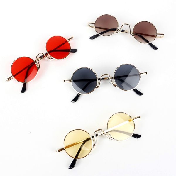 

round metal kids sunglasses for girls vintage small frame baby sun glasses infant personality gafas child uv protect oculos 2020, White;black