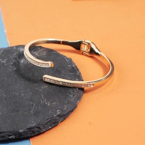 

rhinestone bracelet women trendy alloy charm bangle bracelet golden silver color accessories 2020 ukmoc, White