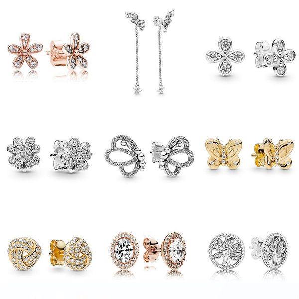 

new 100% стерлингового серебра 925 пандора серьги 280570cz 297964cz 297968cz 297944cz 297912cz 267921cz 260696cz 286247cz 297843cz, Golden;silver