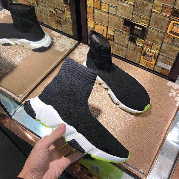 

2018 naw speed sock speed trainer casual shoes for and women shoes speed stretch-knit shoes mid sneakers size with box35-40, Black