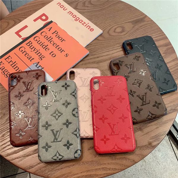 

Тиснение Monogram задняя крышка для нового 2019 Apple IPhone 11 Pro Max XS Max / XR 8/7 Plus для Samsung S8 S9 S10 Pl