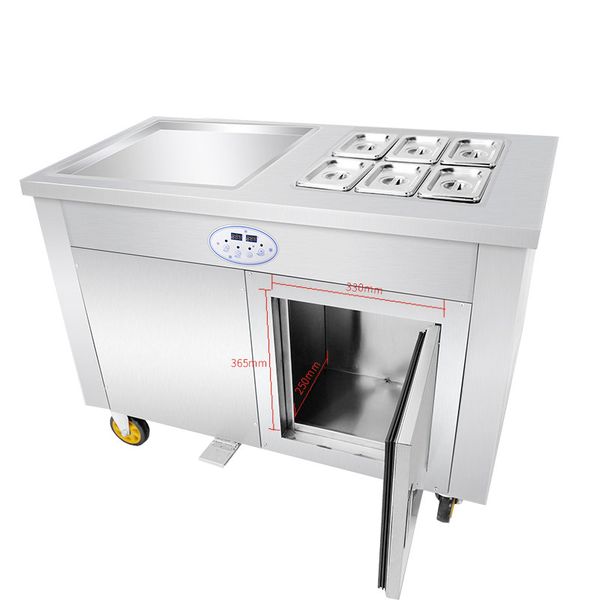 

beijamei thailand commercial street fry rolling yogurt ice cream maker/6 fresh tanks fried ice cream yogurt machine