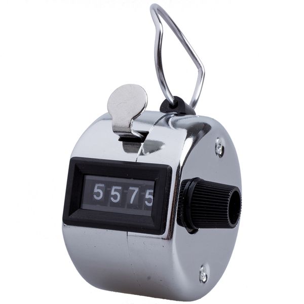 

4 digit number clicker golf hand tally click counter silver