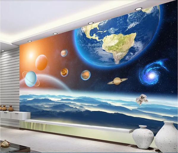 

3d room wallpaper custom p non-woven mural hd seven stars lianzhu starry cosmic space dream background wall wallpaper for walls 3 d