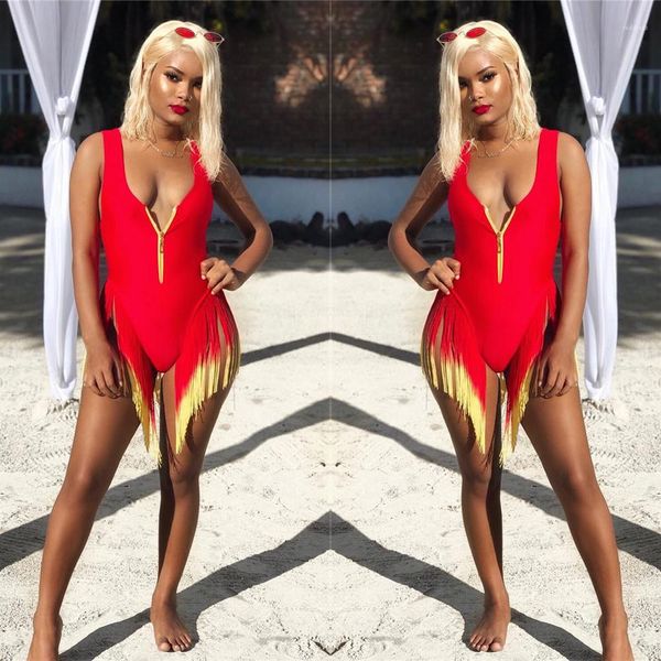 

женщины one piece летние градиентные купальники молния глубокий v-образным вырезом blackless sexy кисточкой купальники высокая талия бикини, White;black