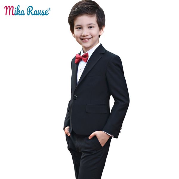 

4pcs kids boy suits formal wedding boys blazer suit brand clothing flower boys formal tuxedos boy costume enfant garcon mariage, Black