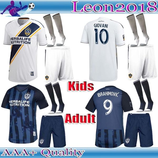 

kids kit 2019 mls la galaxy soccer jersey 19 20 los angeles galaxy ibrahimovic giovani kamara youth football jerseys shirt, Black
