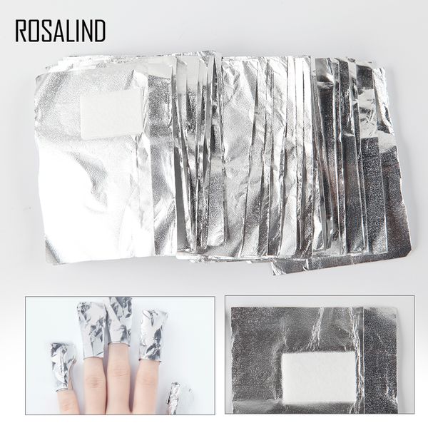 

rosalind 50pcs/lot aluminium manicure lint-wipes cotton lint for nail art soak off gel polish nail removal wraps remover