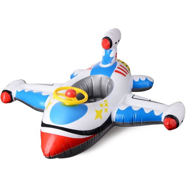 

kids ride-on giant inflatable plane ride inflatable aircraft kids swimming pool float raft pool rafts summer water sports toy