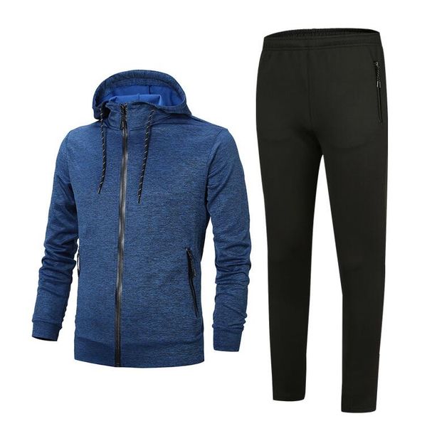 

роскошные костюмы 2020 лучшей версия весна осень мужских костюмы печати молния костюм топы + брюки вскользь спортивные костюмы размера l-4xl, Gray