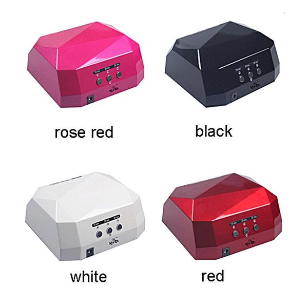 

36w nail lamp diamond dryer led ccflart machine uv gel led lamp nail poli h light tool black white red led fa t nail dryer