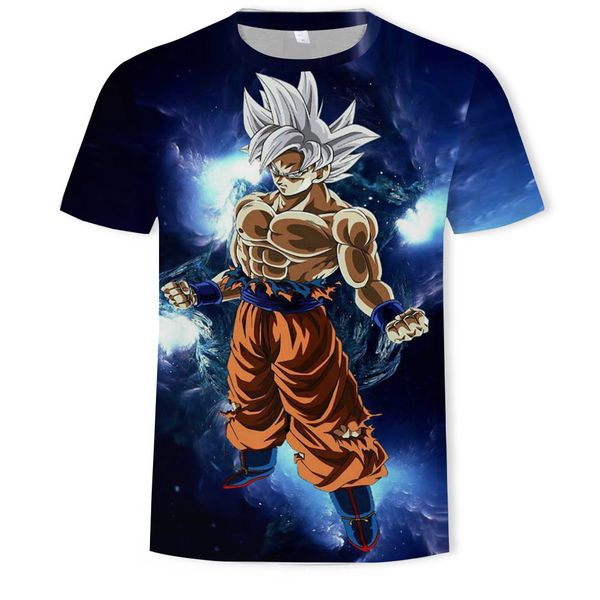 

mens designer men t-shirts dragon ball 3d digital personality short sleeved, White;black