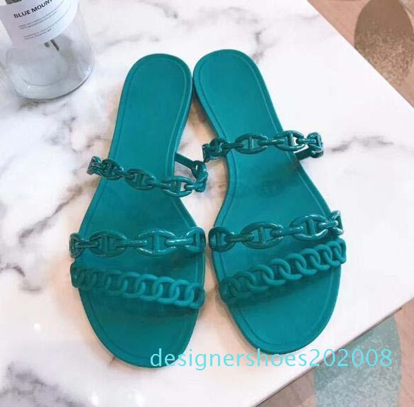 

классические женские сандалии пряжка металлическая пряжка кожа плоское дно пляжные тапочки дизайнерские роскошные женские сандалии большой р, Black