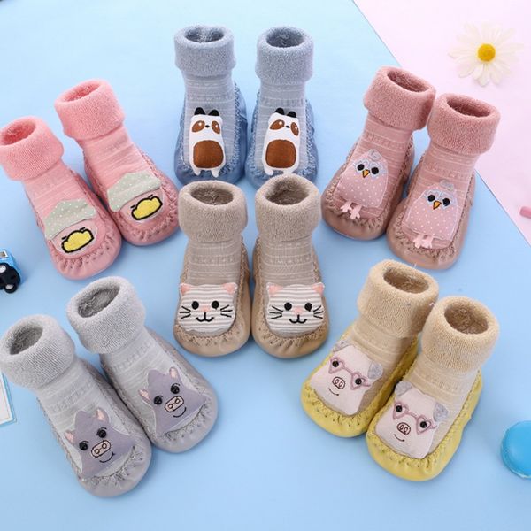 

1 пар новорожденного unisex вскользь носки малыши смазливой мультфильм all seasons тапочки детские non-slip хлопок напольных носки, Pink;yellow