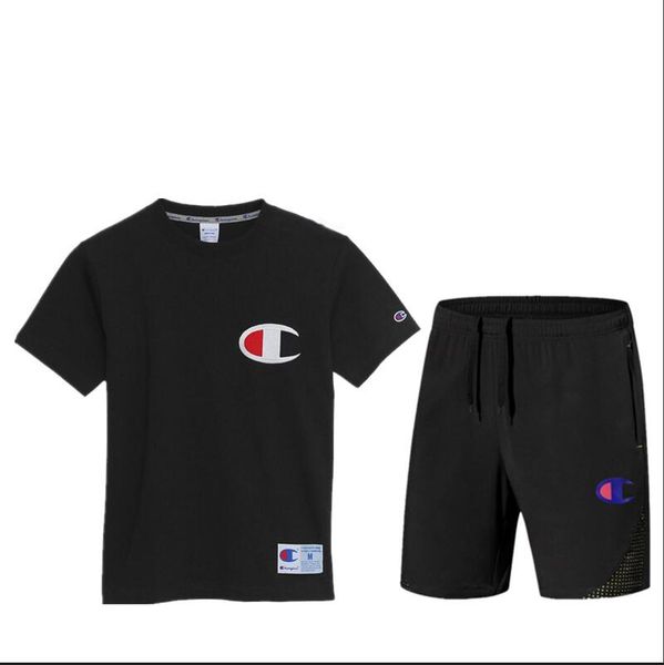 

fashion brand tracksuits for mens sportswear with branded letters summer short sleeve pullover casual jogger pants suit clothing 3 colors, Gray