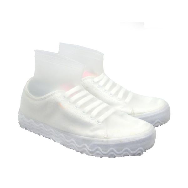 

1 pair silicone reusable latex waterproof rain shoes covers slip-resistant rubber rain boot overshoes shoes accessories, White;pink