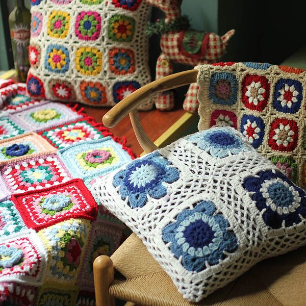 Outdoor Lounge Chair Cushions Hand Made Weave Decorative Cushions