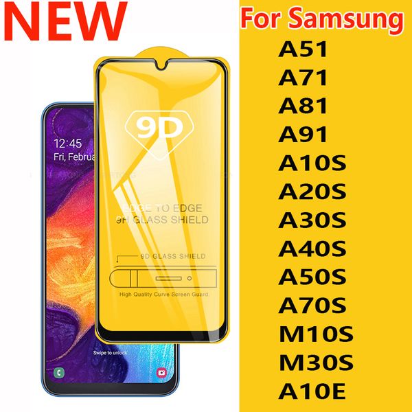 

new 9d full glue full cover tempered glass phone screen protector for samsung galaxy a51 a71 a81 a91 a10s a20s a30s a40s a50s a70s m10s m30s