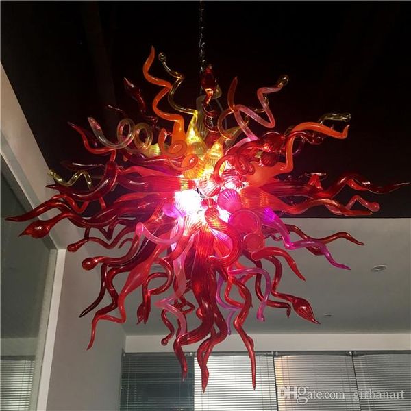 

modern red glass chandelier pendant light style hand blown glass led pendant lighting dining room living room lights