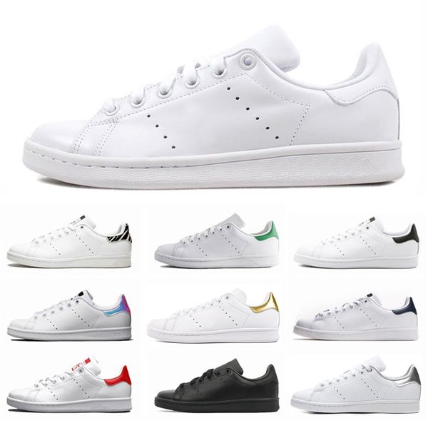 

new smith flat sneakers men women chaussures triple black white green navy blue oreo stan fashion mens trainer sports shoes 36-45