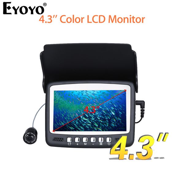 

eyoyo original 15m 1000tvl fish finder underwater ice fishing camera 4.3" lcd monitor 8 led night vision camera sunvisor