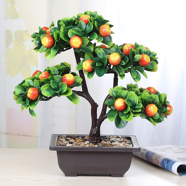 

orange fruit tree potted bonsai simulation decoration artificial ornaments home decor craft desktv decor artificial plant