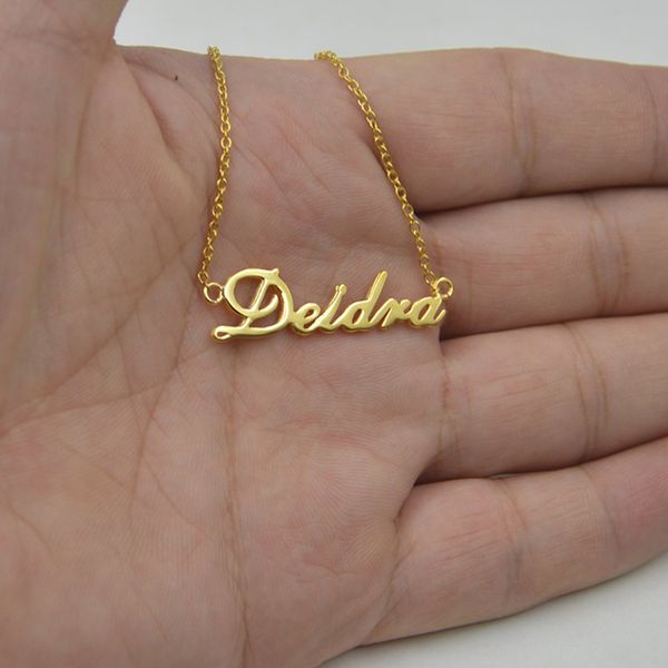 Collane con nome personalizzato Pendenti con catena in acciaio inossidabile Targhetta con nome Collane girocollo per donne Gioielli personalizzati Regali per damigelle