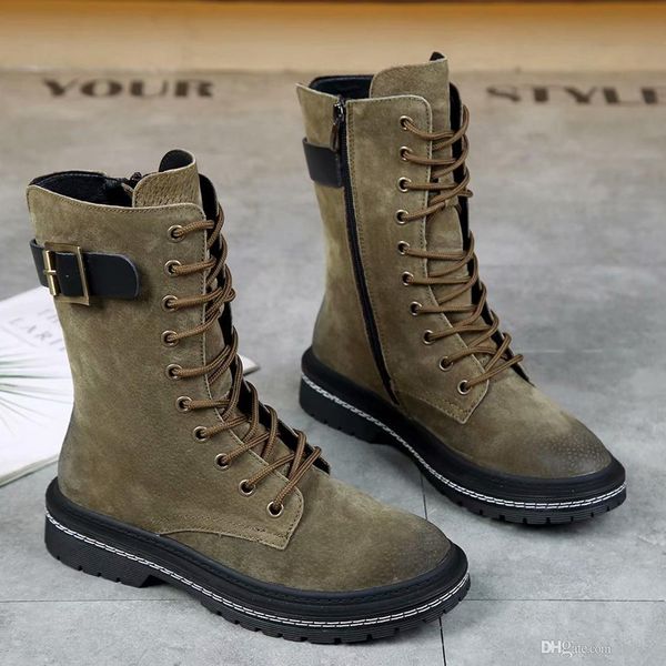 

new autumn and winter explosion models short boots black and green fashion genuine women sneakers zipper martin boots size 35-39