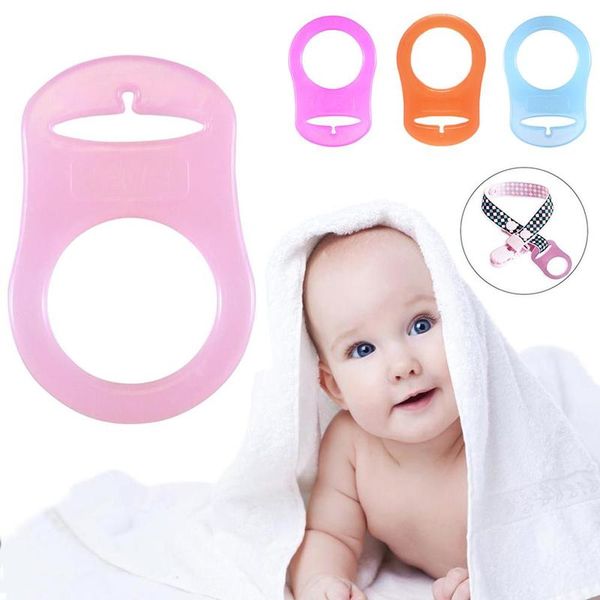 

10pcs/lot pacifier adapter of material silicone for dummy clip ribbon ring bpa soother holder pacifier teething adapte x2m1