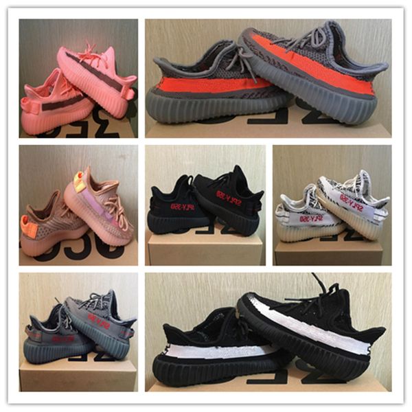 

2019 baby kid clay v2 running shoes kanye west blakc static 3m reflective zebra beluga 2.0 boy girl sport sneakers
