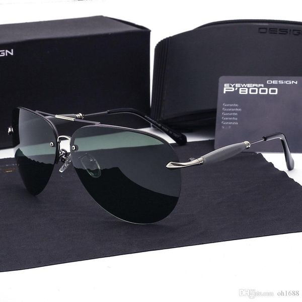 

brand designer polarized sunglasses men metal alloy driving sun glasses square vintage oculos de sol polarizado military eyewears with cases, White;black