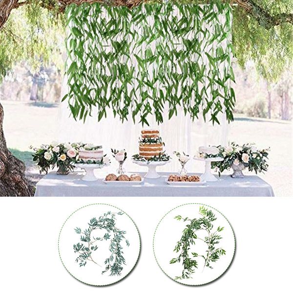 

gray/green 1.7m artificial eucalyptus rattan artificial willow vine creative p props greenery garland restaurant fashion