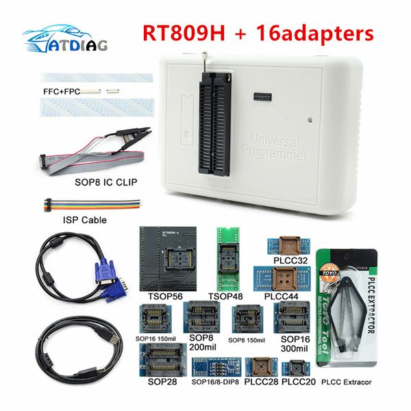 

rt809h emmc-nand flash programmer +16 adapters +tsop56 tsop48 sop8 tsop28 adapter+ sop8 test clip with cabels emmc-nand
