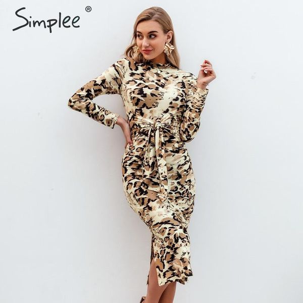 

simplee snake print women dress plus size chic long sleeve party dress elegant slim autumn winter ladies fashion vestidos, Black;pink