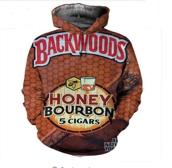 

new fashion men/women couples backwoods funny 3d sweatshirts hoodies autumn winter casual print hooded pullovers hp042, Black