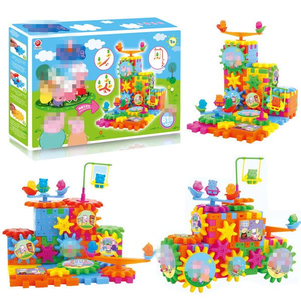 

детские пластиковые 81-кусок электрический учебный корпус блок игрушки разнообразие собранных передач строительных блоков diy образовательны