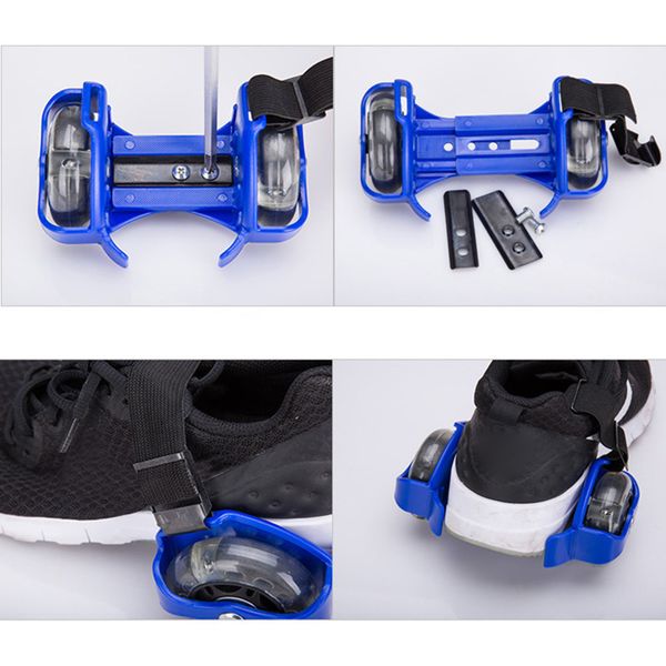 

newly 1 pair flashing roller skating shoes whirlwind pulley flash wheel heel roller bn99