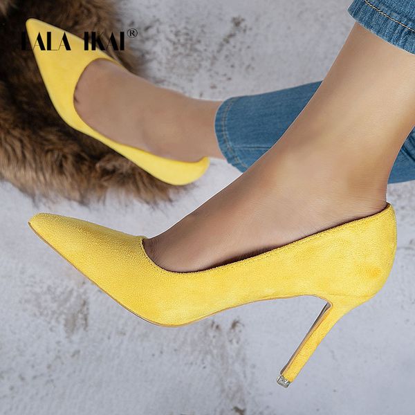

lala ikai women ol office pumps pointed toe solid color shallow basic shoes female high heels party sandals 014c0474 -3, Black
