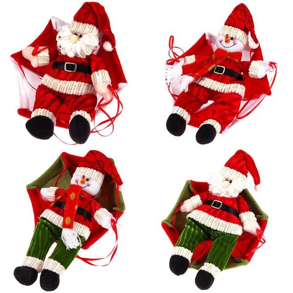 

christmas santa claus snowman parachute pendant xmas tree hanging ornaments