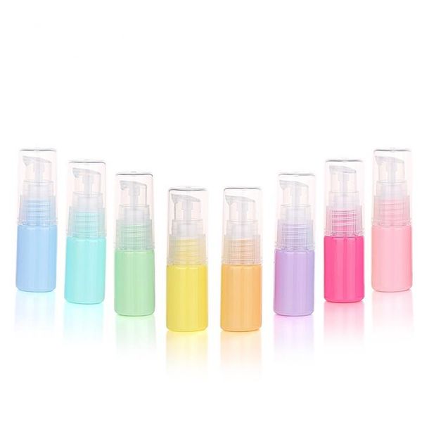 Prezzo di fabbrica Macaron Vuoto Plastica PET Bottiglia colorata Imballaggio portatile Contenitori cosmetici per profumo Disinfettante per le mani LX2071