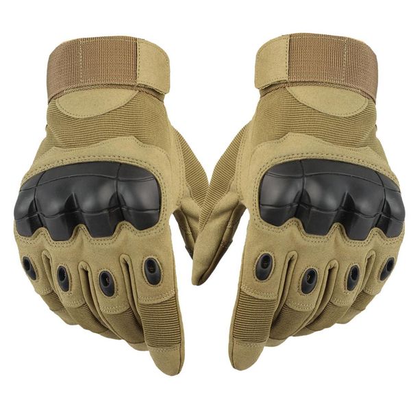 

outdoor sports tactical gloves hard knuckle full finger tactics gloves mountain climbing cycling shooting combat, Black