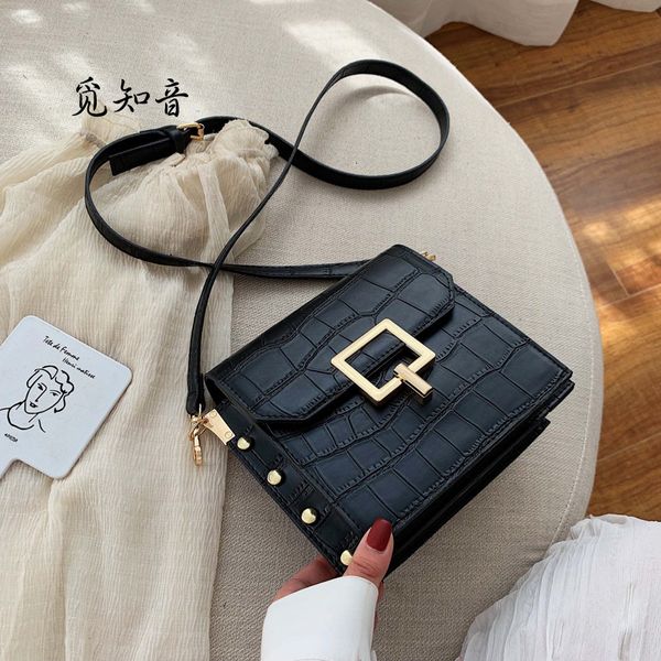 

pattern stone pu leather crossbody bags for women 2019 small lock shoulder messenger bag lady travel handbags and purses