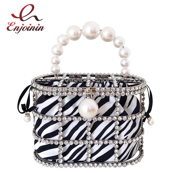 

leopard zebra pattern diamonds basket evening clutch bags women purses preal beaded metallic handbags ladies wedding bag